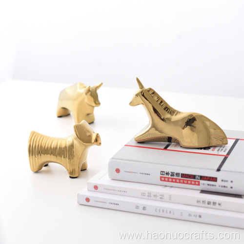 golden ceramic animal ornaments Living room soft decorations